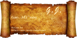 Gan János névjegykártya